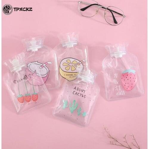 Cartoon Reusable Ice Pack Cute Mini Transparent Hot Water Bottles Small Portable Hand Warmer Water Cooling Cold Cool Ice Bag