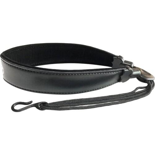 Padded Saxophone Neck Strap PU Leather Sax Strap Belt Plastic Hook Black