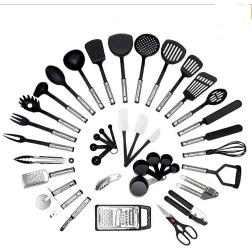Kitchen Utensil Set 40-Piece Cooking Utensils Nylon and Stainless Steel Utensil Set Nonstick Spatula Set Cooking Tool Set Gift