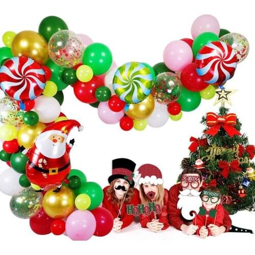 Christmas Balloon Set Christmas Party Decorations Santa Candy Balloon Arch Set