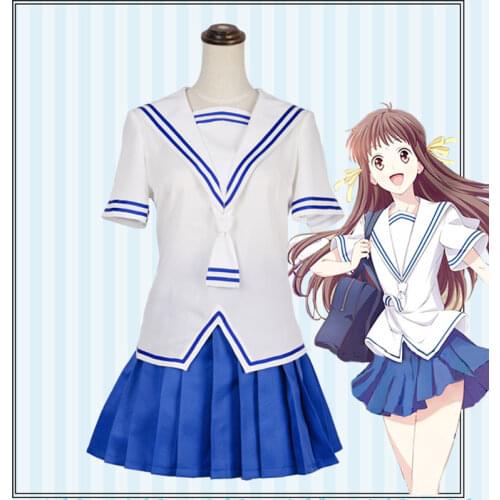 New Japan Anime Fruits Basket Tohru Honda Cosplay Costume Uniform JK Girl School Uniform Sailor Costumes Anime Cos Accessories