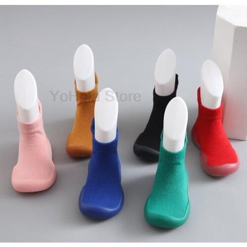 Solid Color Spring Autumn Kids Warm Terry Socks Shoes Socks Infant Boys Children Shoes Cotton Baby Girls Booties Soft Sole