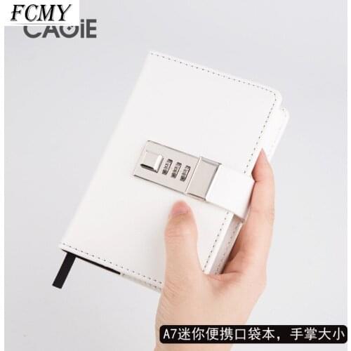 Creative A7 Planner Notebooks and Journals Password Agenda Diary with Lock Note Book for School Office Supplies Stationery