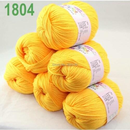 Sale Lot of 6 balls x 50g (147y) Cashmere Silk velvet Hand knitting Yarn Yellow 1804