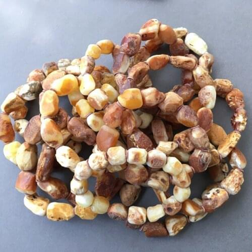 Rare white flower honey! Pure hand rough throw! Natural amber raw ore with shape honey wax Bracelet super special