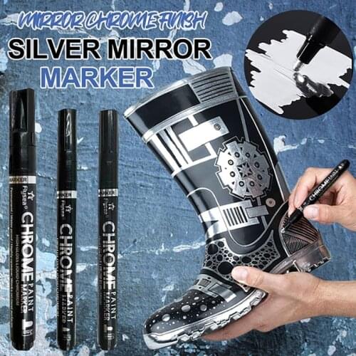 Silver Mirror Chrome-plated Mark Paint Pen Water-based Ceramic Marker Pen DIY Graffiti Painting Art Craft Pen Student Supplies