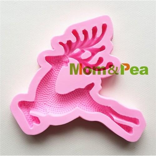 Mom&Pea MPA1700 Deer Shaped Silicone Mold Cake Decoration Fondant Cake 3D Mold Food Grade Soap Mold