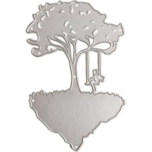 Steel Printing Cutting Die Mould Clear Stamps Swinging Tree Girl Carbon Scrapbooking Stickers Diy Vintage
