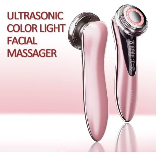 Ultrasonic Color LED Photon Face Skin Cleaner Facial Massager Wrinkle Remover Anti Aging Ultrasound Beauty Import Instrument