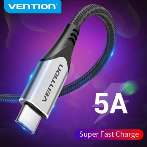 Vention 5A USB Type C Cable for Huawei P40 Pro Mate 30 P30 Pro Supercharge 40W Fast Charging USB-C Charger Cable for Phone Cord