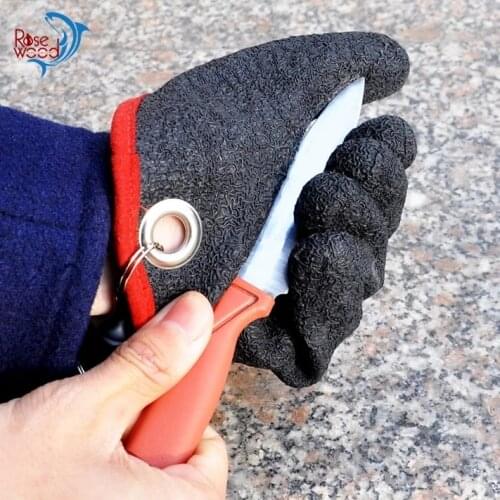 RoseWood Waterproof Anti-Slip Breathable Fishing Glove Durable Full Finger Durable Fisherman Professional Catch Fish With Magnet