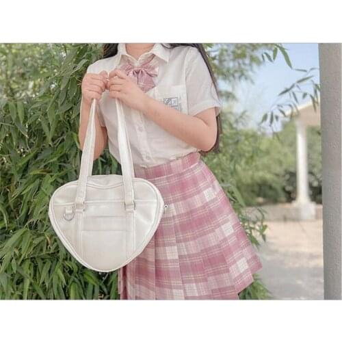 Kawaii Heart Shape Japanese Bag JK Bag For Girls Purse Anime School Uniform Lolita Cosplay Shoulder Bags D209