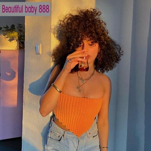 Meqeiss Elegant Sweet Knitted Tube Tops For Womens Solid Color Sleeveless Corset 2021 Spring Wild Crop Tops Street Casual Wear