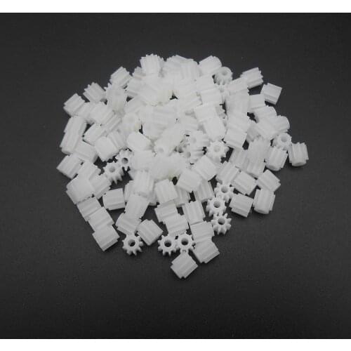 100Pcs 0.5M 0.5 Modulus Spur Gear Pinion Aperture 2mm 1.95mm 9 Teeth With 1MM No Teeth Shoulder 2A Tight Fit 9T 2A 5.3MM X 5.5MM