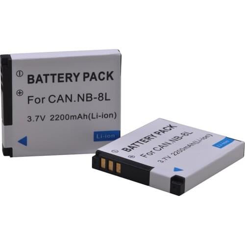 2Pcs NB-8L NB8L NB 8L Replacement Battery for Canon PowerShot A3300 A3200 A3100 A3000 A2200 A1200 en