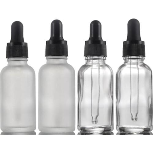 30ml Frosted Clear Glass Bottle With Pure Dropper Empty Oil Bottles With Childproof Cap Glass Liquid Reagent Bottle SN382