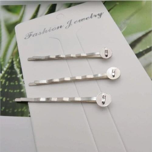 300pcs 50mm Silver Plated Metal Bobby Pins With 8mm Glue Pad High Quality Lead and Nickle Free You Pick Color