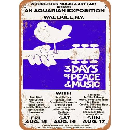 8*12 Metal Sign 1969 Woodstock Wallkill Venue Vintage Look