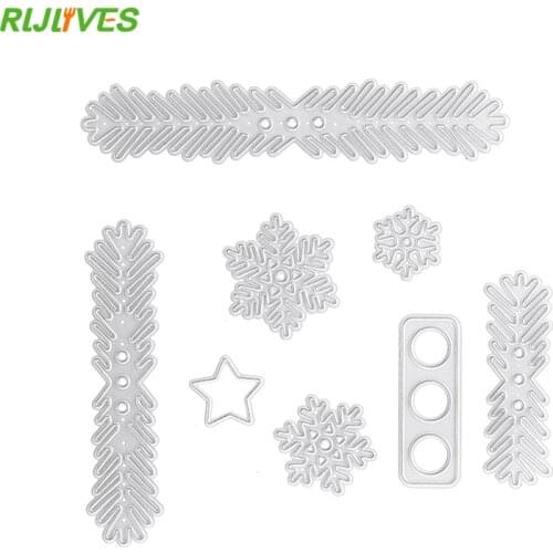 8Pcs Merry Christams Snowflake Decoration Metal Cutting Dies for DIY DIY Scrapbooking Stamp Decorative Embossing DIY Paper Cards