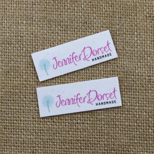 80 pieces Custom logo labels, Name iron on label, Custom Clothing tags, Organic Cotton Labels