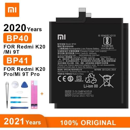 Xiao Mi Original Battery BP40 for Redmi K20/Mi 9T BP41 for Redmi K20 Pro/Mi 9T Pro 4000mAh High Quality Phone Battery