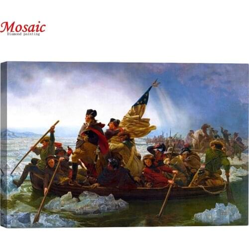 5D Diamond Painting CROSSING THE DELAWARE RIVER landscape Home Decoration Full Drill Embroidery Handicraft Art Kits Picture