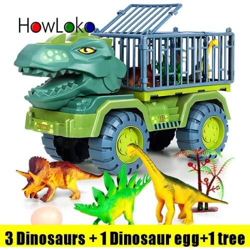 Childrens Dinosaur Toy Car Large Engineering Vehicle Model Educational Toy Transport Vehicle Toy Boy Girl with Dinosaur Gift