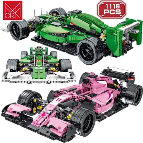 MOC Technical Famous Racing Car Building Blocks Super Speed Sport Vehicle DIY Model Bricks Toys For Boys Birthday Gifts
