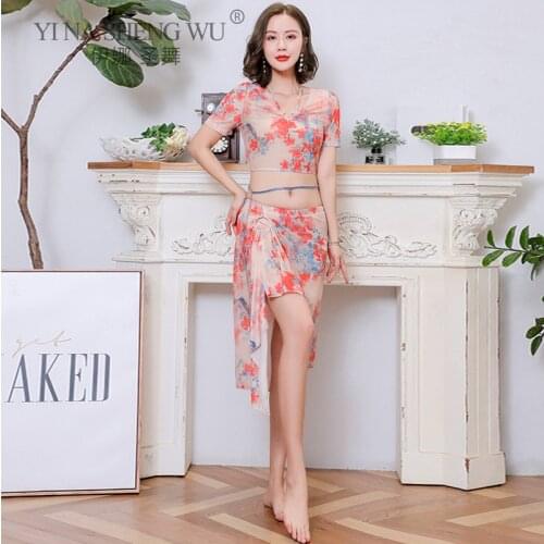 Belly Dance Suit Female Adult Elegant Tops Profession Performance Clothes Oriental Dancing Shirt Or Long Skirt Practice Clothing
