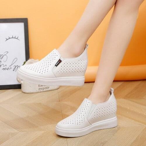 White Hidden Wedge Heels Sneakers Casual Shoes Woman High Platform Shoes Womens High Heels Wedges Shoes for Women Sneaker