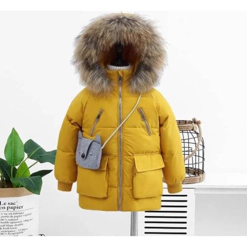 Baby Girls Jackets Outwear Kids Boys Fashion Coats Fur Warm Hooded Autumn Winter Girls Infant Clothing Children Duck Down Parkas