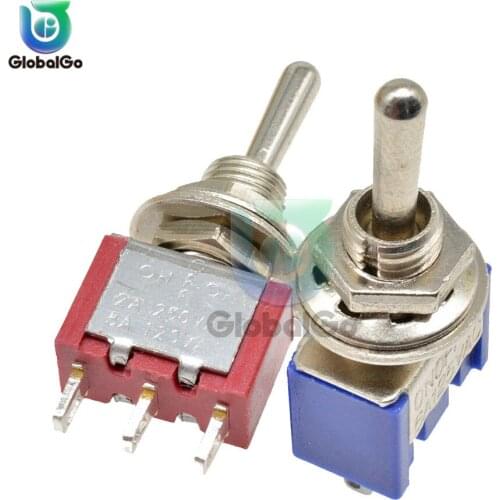MTS-103 Mini Auto Toggle Switch 3Pin ON-OFF-ON 13*8MM 125V/5A 250V/2A 125V/6A 250V/3A 1/4 Inch Mounting Power Switches