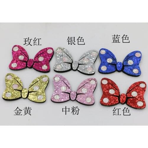 New Design 20pcs/lot Colorful Sequins decoration Cartoon Bowknots Shape Handmade Non-woven Bow Diy Jewelry Hair ornaments