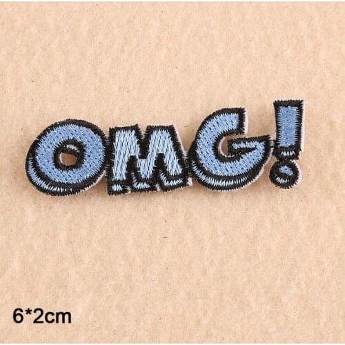 OMG Oh My God Letters Punk Iron On Patch Embroidered Clothes Patch For Clothing Clothes Stickers Garment Apparel Accessories