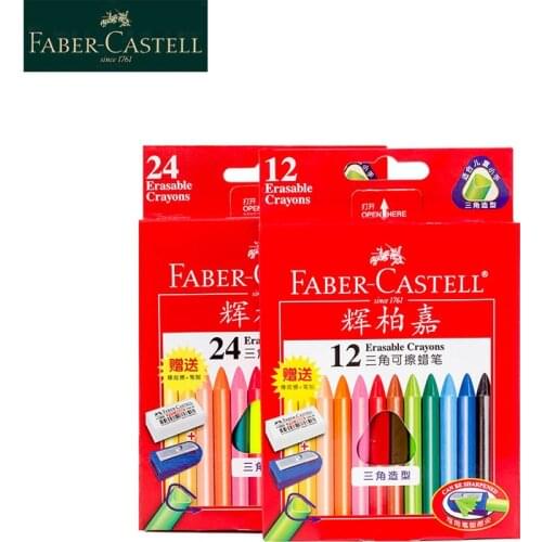 Faber Castell 12/24 Colors Crayons Erasable Triangle Crayons Creative Art Painting Graffiti Student Supplies Child Crayon 122624