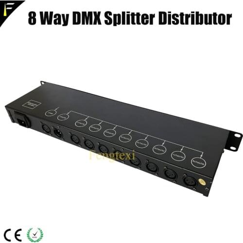 Professional 8 Way DMX Splitter 8 Channel Optically Isolated DMX Signal Distributor Booster / Splitter For Stage Light Fixtures