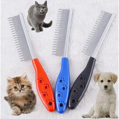 Pet Trimmer Hair Grooming Comb Stainless Steel Pin Puppy Dog Flea Shedding Brush Hair Remover Combs Cat Grooming Brushes