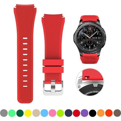 22mm Sport Strap for Samsung Gear s3 Silicone Watch Bands for Galaxy Watch 46mm 3 42mm Classic active 2 Bracelet Huawei gt 2