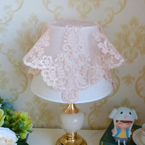 Pink Lace Embroidery European Tablecloth Cushion Furniture Accessories Food Dust Cloth Snack Fruit Party Decoration Table Cover