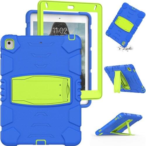 Heavy Duty Silicone Case for iPad 9.7 2018 2017 Shockproof Cover with Funda Kickstand for iPad Air 2 Pro 9.7+Pen