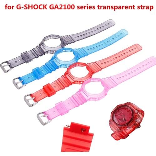 Watch accessories replacement is suitable for Casio watch belt farm oak GA2100 ice tough transparent case strap modification