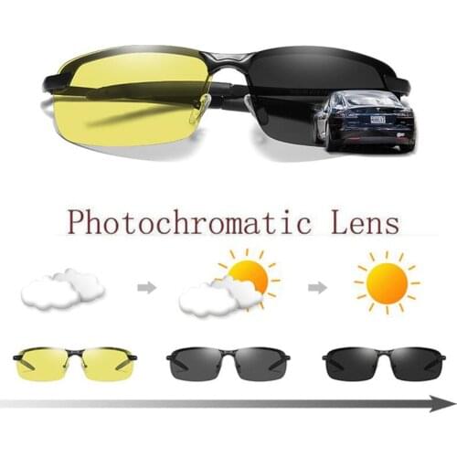 Day Night Photochromic Polarized Sunglasses Mens Sunglasses for Drivers Male Safety Driving Fishing UV400 Sun Glasses