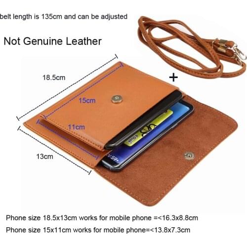 PU Shoulder Belt Mobile Phone Case Dual Pouch For Huawei nova 2s,Honor View 10,P smart,Honor 9 Lite,Mate 10 Porsche Design