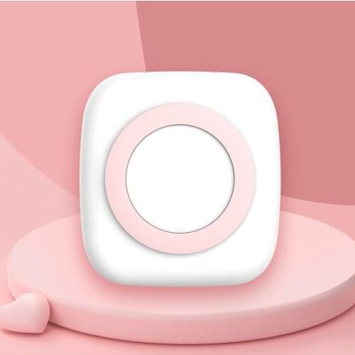 Thermal Portable Bluetooth 200DPI mini wireless photo printer fit for 56*D30mm Thermal paper Home/Work/Office Android/IOS pink