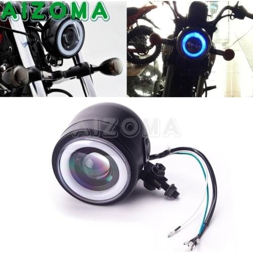 Street Motorbike Refit Headlamp Vintage Round Motorcycle Head Light Scooter LED Front Headlight Lamp Universal for Cafe Racer