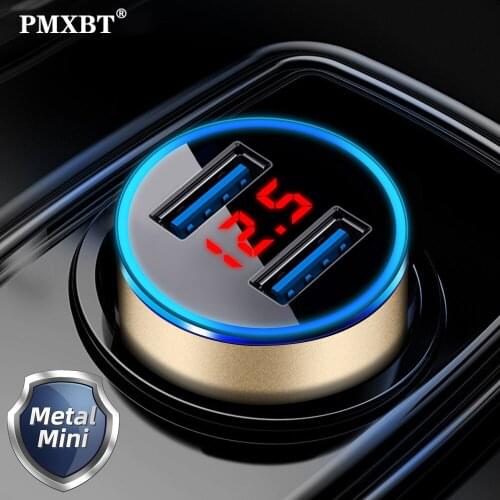 3.1A UnIversal Car Charger Quick Charging With LED Display For Iphone X Huawei Samsung Smartphone Dual Port Fast Car USB Charger