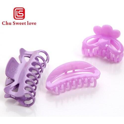 Hair Clips Womens Simple Fashion Fresh Handmade Acrylic Petal Moon Solid Hair Clips Hair Claws Womens Headwear Accessories