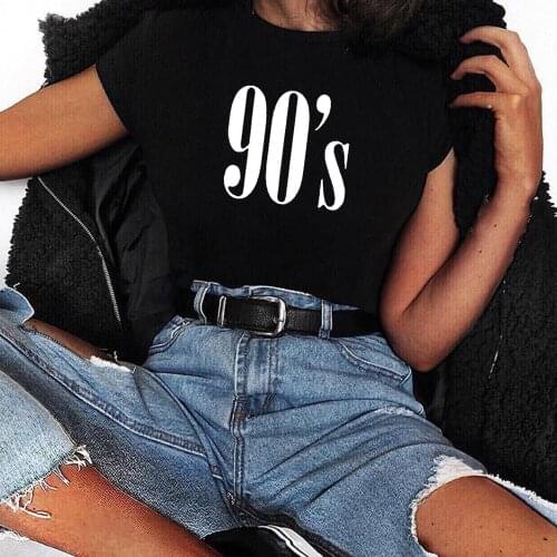 90s Letters Women T Shirt Casual Funny Tshirts Tees Tops Hipster Female Vintage T-Shirt Harajuku Summer Tumblr Camisetas Mujer