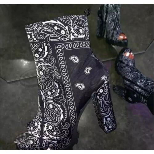 Fashion Casual Women Shoes Comfortable Zipper Print Peep toe 2021 Winter Women Shoes Waterproof High Top Platform Women Shoes