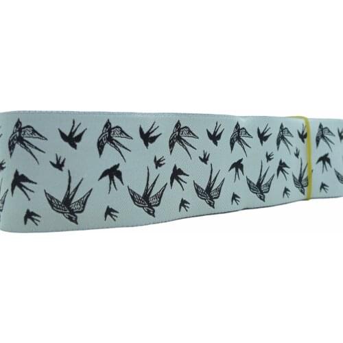 1-1/2'' 38mm Wide SWALLOW Dog Collar Jacquard Ribbon
